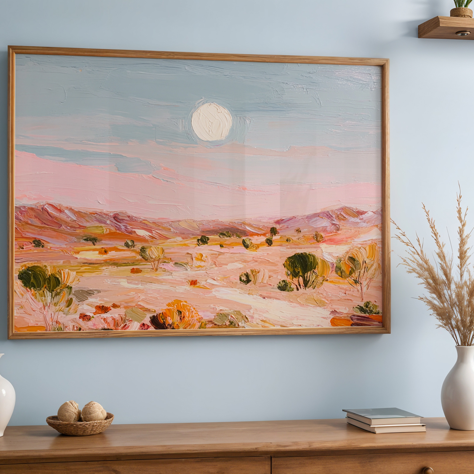 TEMU 1pc Broken Hill Landscape Art Print - Vintage Abstract Canvas Painting Suitable For Bedroom & Living Room Wall Decor - Housewarming Gift, Modern