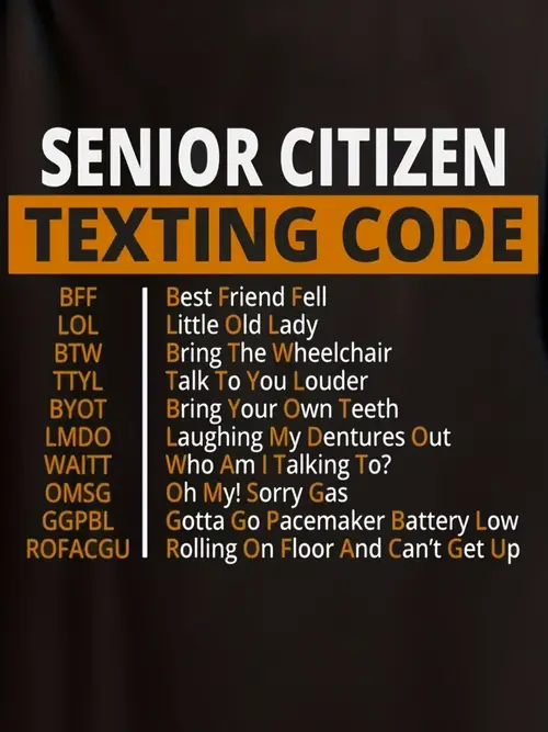 senior texting code print mens fashion trend shirt 180g heavy sided printed crewneck short sleeve t shirt christmas birthday gift for summer and fall