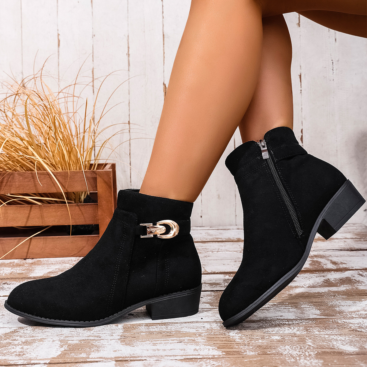 TEMU [8 Specifications ] Women's Ankle Boots And Short Boots, Personalized Gift For Women, Suitable For Music Festivals, Vacation Travel Scenes,