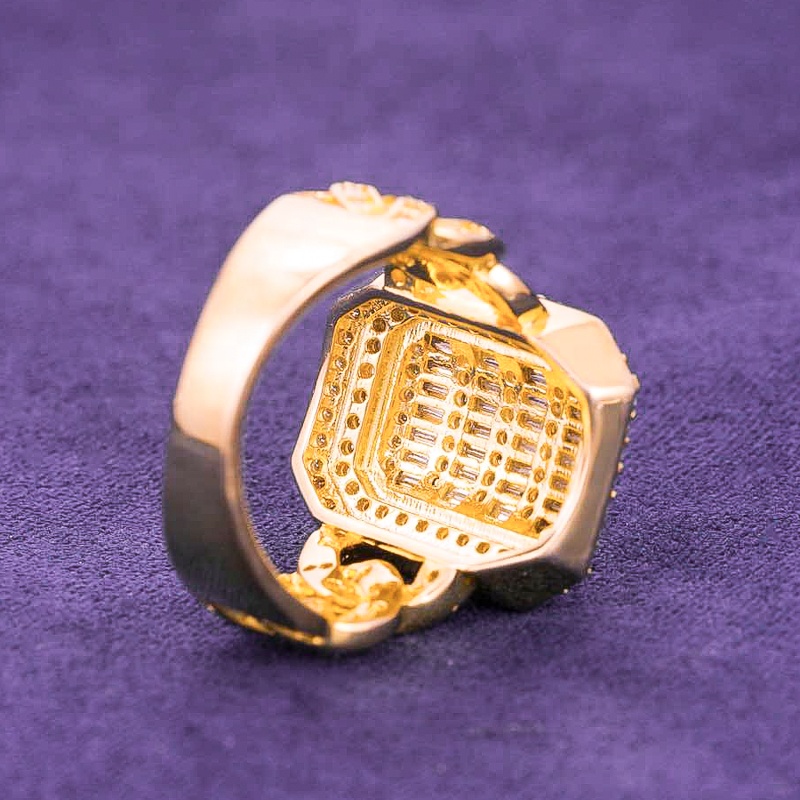 Men's Hip Hop Moissanite Classic Geometric Design Ring