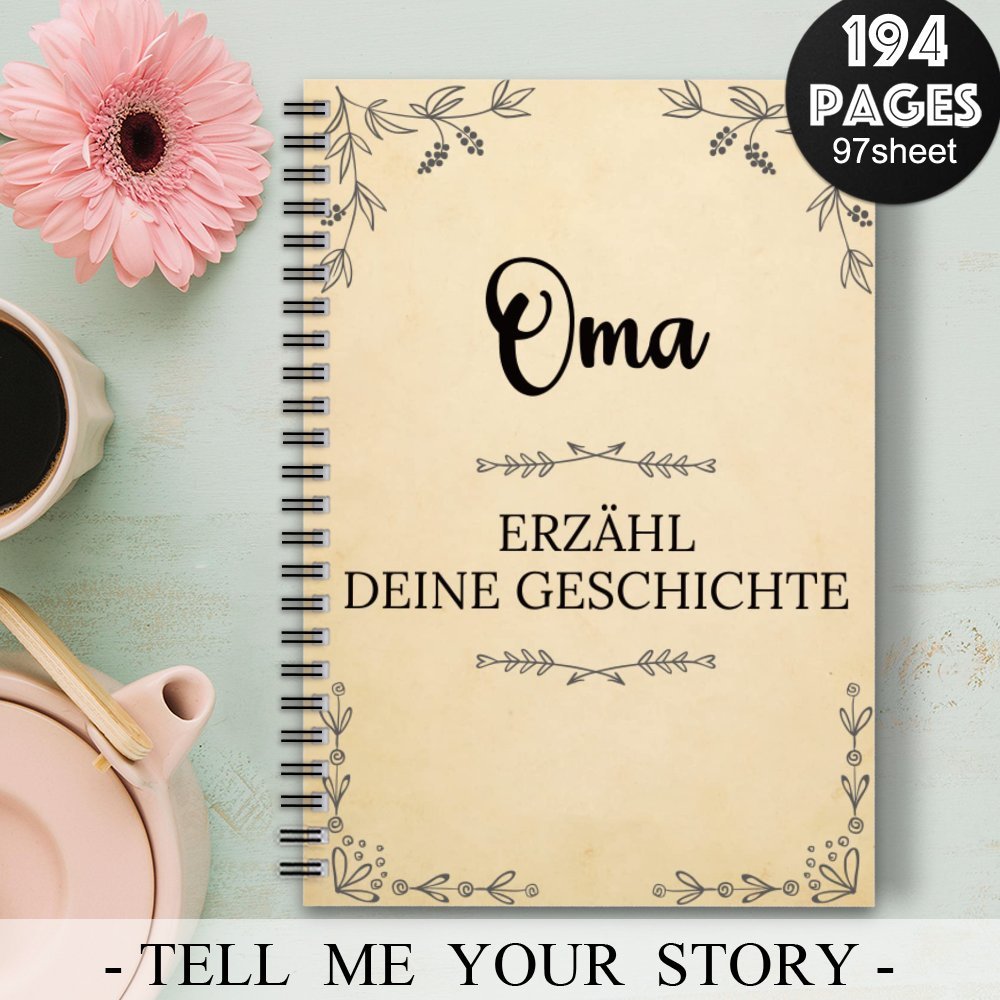 E-shop Deutschsprachiges Spiralnotizbuch "Ich will deine Geschichte wissen" für Großmütter: Ein Führungliches Journal und Andenken für Großmütter, um