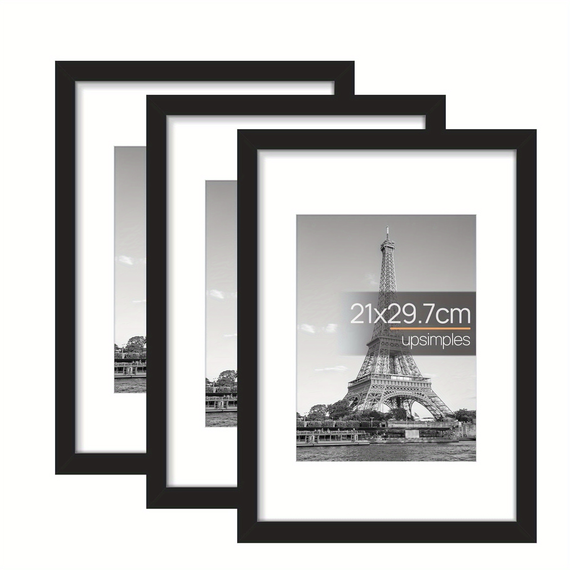 TEMU 3 Pack A4 Picture Frames Suitable For Decor, White Photo Frames With Square, Lightweight Vertical Wall Hanging Frames For A4 Photos,