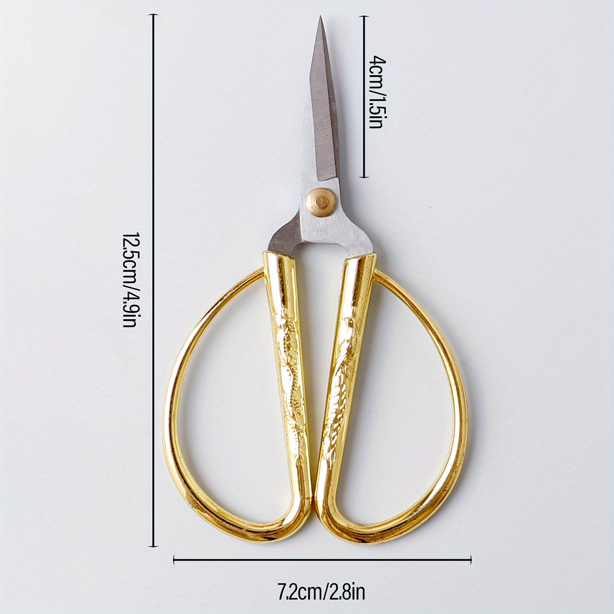 TEMU 1 pièce (6,22 po/12,5 cm) Ciseaux de Couture Vintage en Acier Inoxydable pour Tissu, Aiguille, Fil, Coupe, Durable, Acier Haut de Gamme, Ciseaux