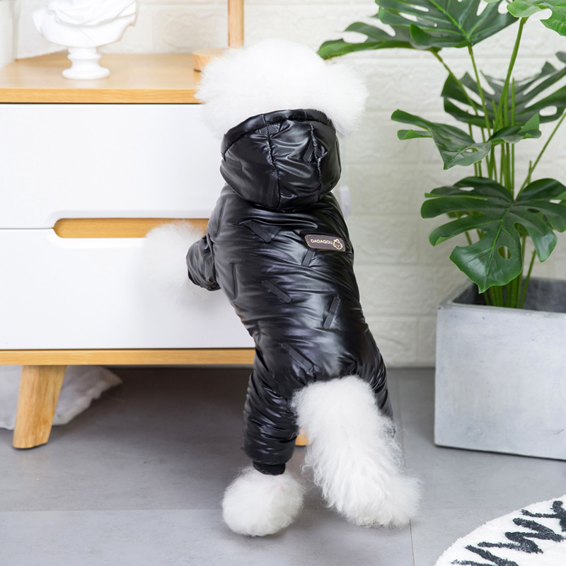 TEMU Dog Four-legged Thick Coat, Warm Winter Pet Jumpsuit Outfit For Small Puppy Teddy Bichon