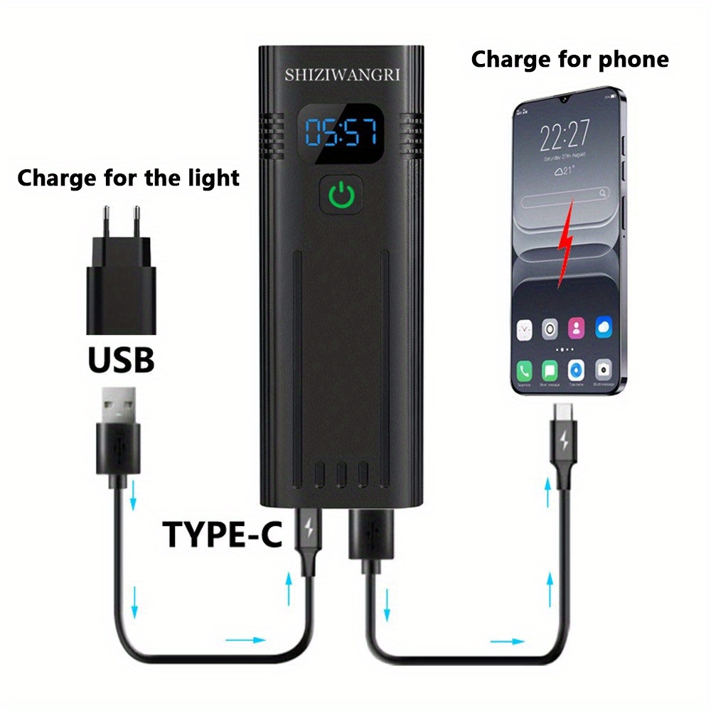 8*LED 10000mAh Fietslicht Bergfiets Voorlicht Hooglicht Vermogensdisplay USB Oplaadbare Koplamp Zaklamp -verblinding Aluminiumlegering Fietsaccessoires