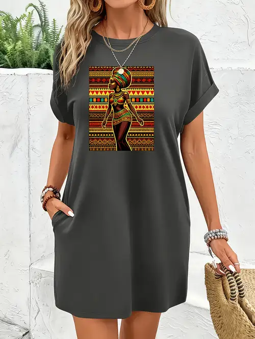 african print t shirt dress African Prints T-Shirt Dress - $42.99