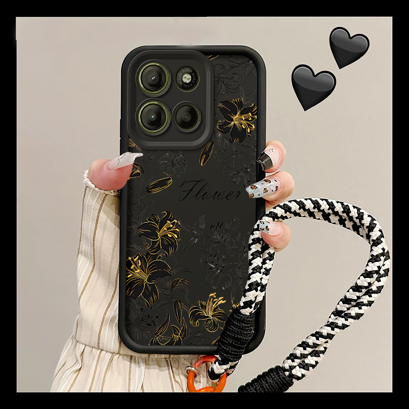 TEMU Phone Case - A Phone Case Designed For Moto G15, G86, G56, And G75 Featuring A Creative Pattern Of Flowers, Plants, And Leaves, Made From Soft