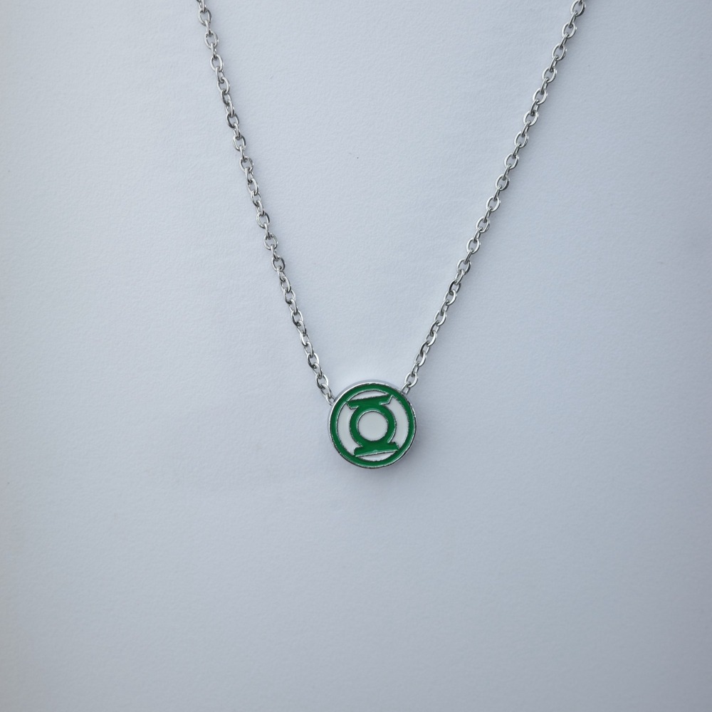 TEMU Wb (warner .) Green Lantern Logo Necklace - Iconic Iconic Emblem Pendant Suitable For , Y2k Retro Style, Christmas, Parties, Daily Wear -