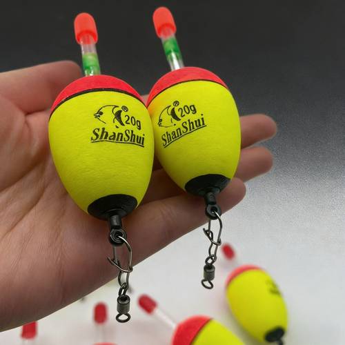 7pcs fish floats set 2pcs foam bobbers and 5pcs fishing connectors with stable adjustable depth for freshwater fly fishing