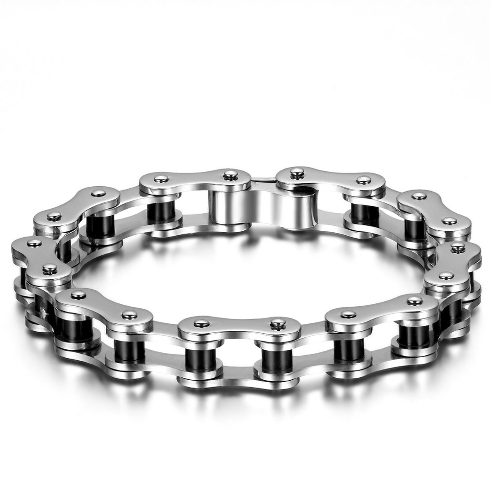 Image of Jewelrywe Men's Punk Stainless Steel Bracelet, Unique Small Motorcyclist Bangle Friendship Bracelet Hip Hop Jewelry For Men