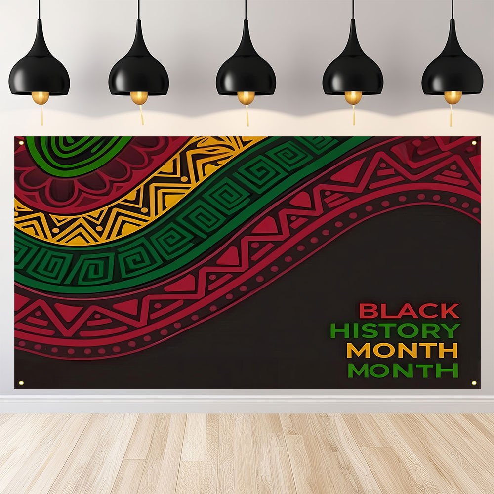 

1pc Black History Month Polyester Backdrop - 70.86x43.3in, Vibrant Tribal Design, Indoor/outdoor Decoration For Weddings, Birthdays, Anniversaries, Celebrations - No Electricity Needed