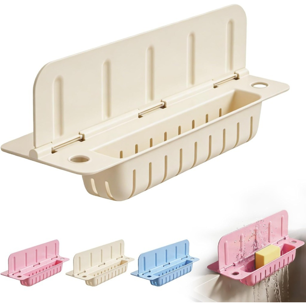 2pcs 13 9 inch foldable kitchen sink splash guard with suction cups storage design for cleaning tools easy to clean for kitchen bathroom pink Product details 7