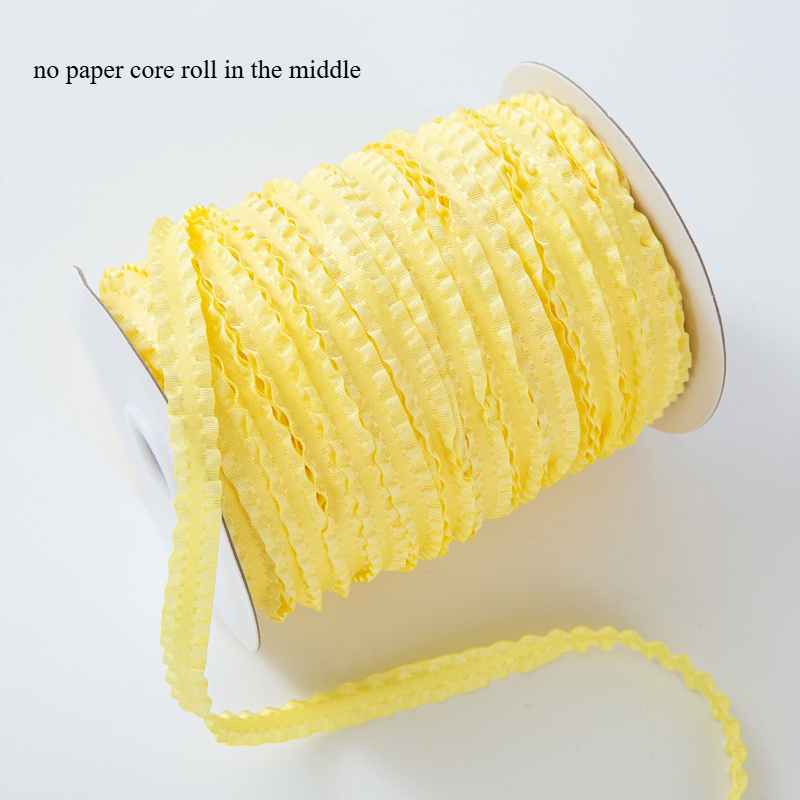TEMU Ruban en satin jaune à bord avec ourlet à volants de 1 cm et sangle tissée, 4,5 m, axe pivotant, matériau pour nœuds à faire soi-même, emballage