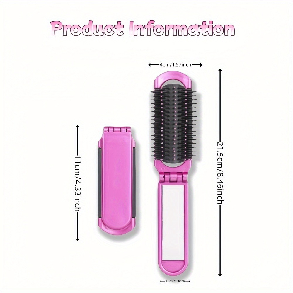 Personalized Portable Air Cushion Detangling Comb with Mirror