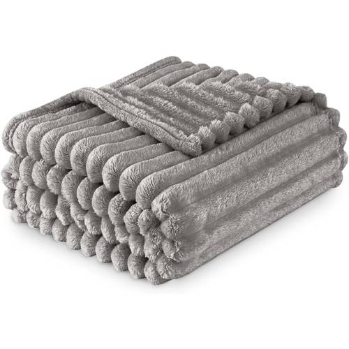 item picture large sherpa fleece throw blanket keeping warm and cozy on your sofa or bed featuring a thick ribbed fur design measuring 150