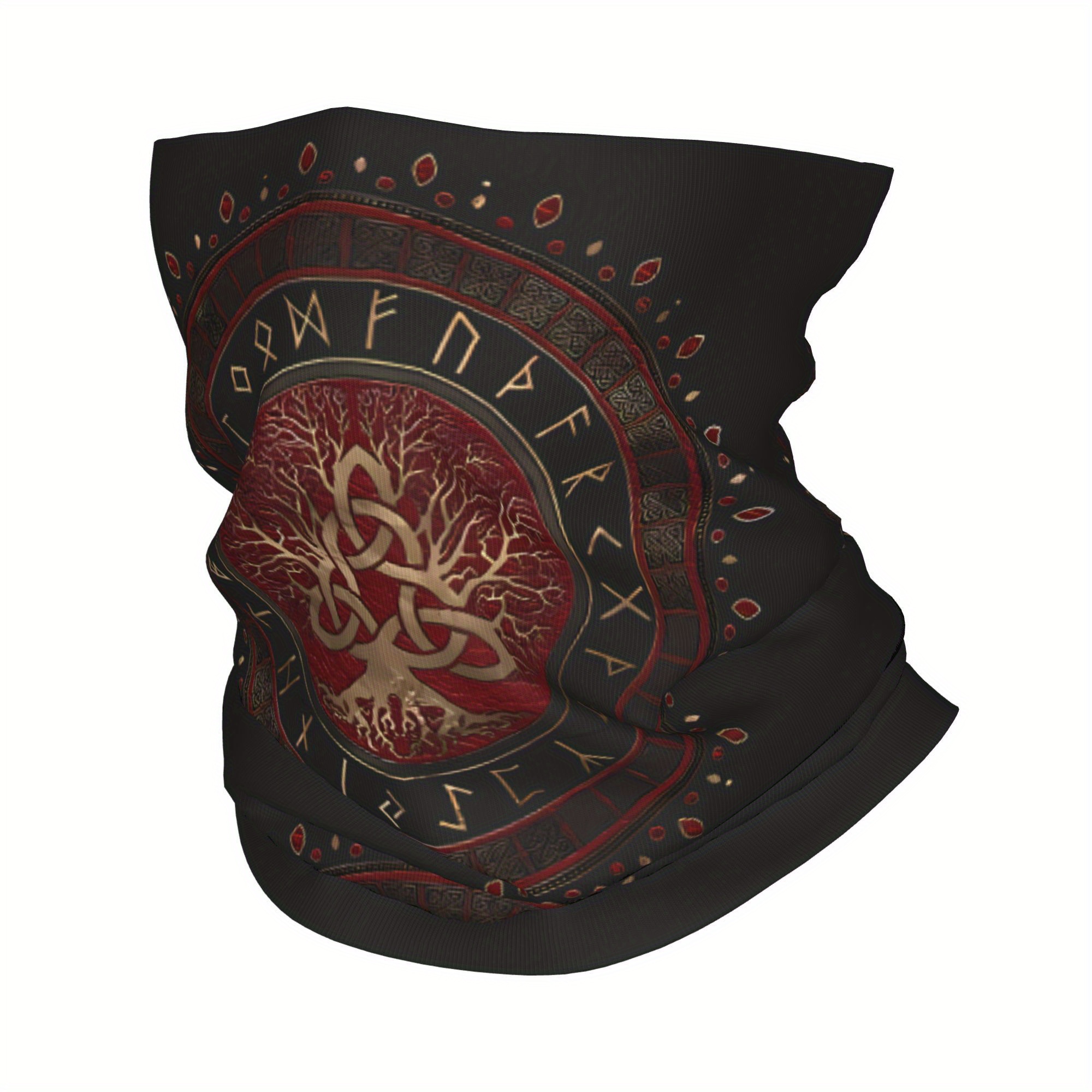 2d Flat - Tree Of Life Viking Scarf Neckerchief Neck Face Mask Polyester 2d Print Design