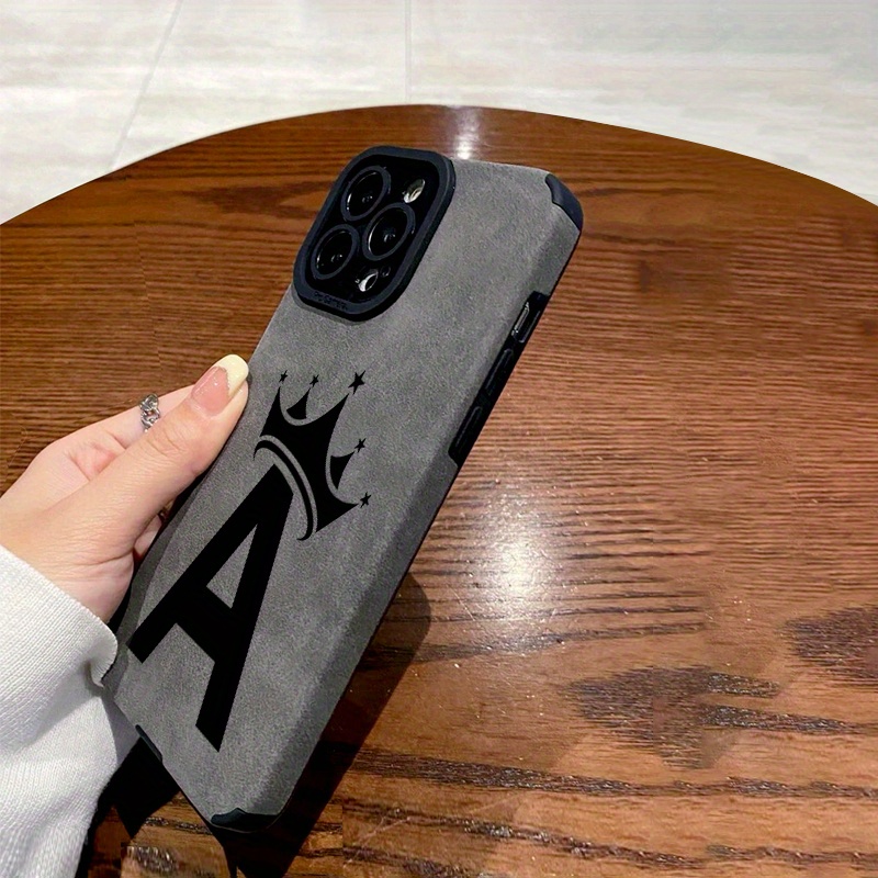 Simple Suede Leather Grain Phone Case for iPhone 11, 12, 13, 14, 15, 16 Plus Pro Promax X/ XS XSMAX with TPU Design QBJKTP