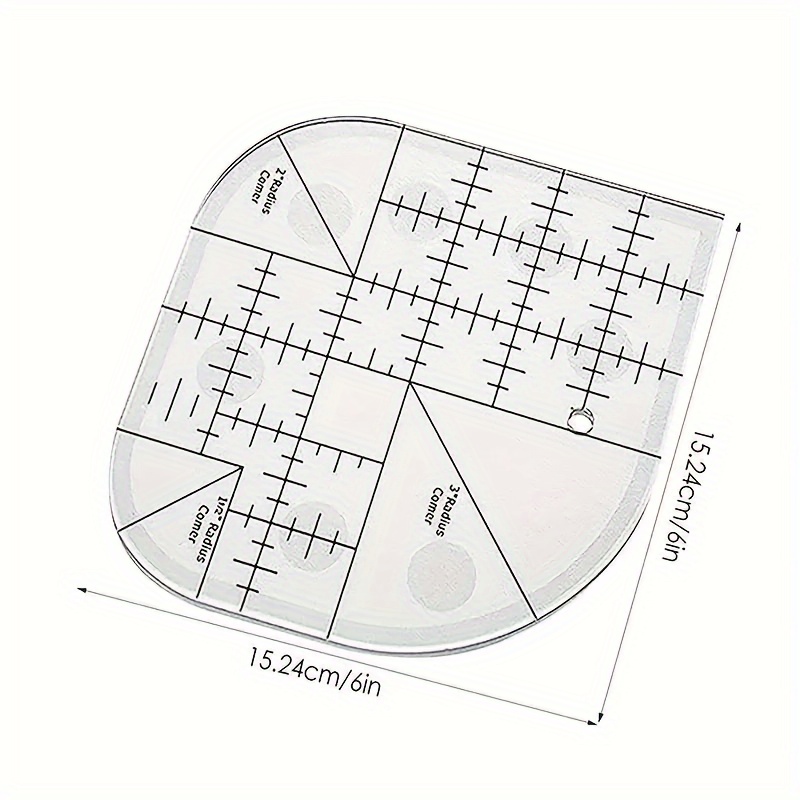 TEMU Multi-functional Angle Ruler, Acrylic Non-slip Tailor Ruler, Circular Template Ruler, Diy Sewing Ruler.