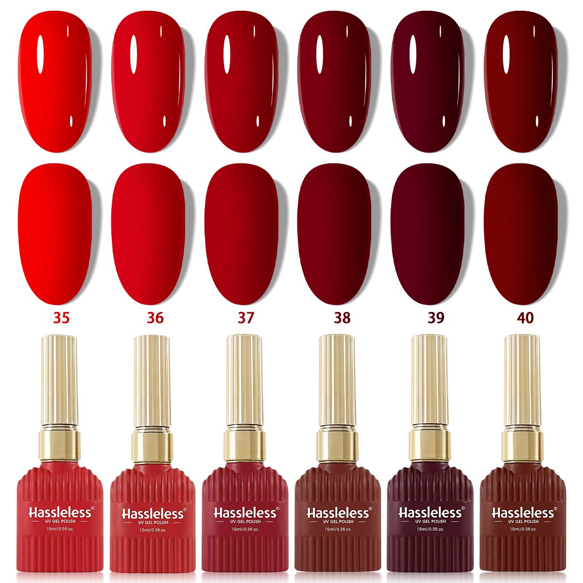 Gel Nail Polish 6pcs Set. Brightening, Long-lasting, Non-cutting Nail Polish, With Salon-quality End. Classic Everyday Essential Color. Nail Art Design
