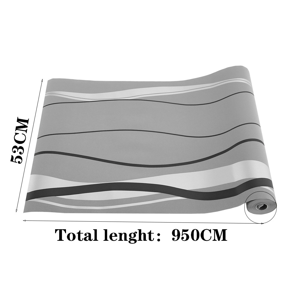 TEMU Scandinavian-inspired Geometric Stripe Wallpaper - Non-self-adhesive, Deep Gray, 19.7" X 315" Fabric Roll For Living Room & Tv Background Decor,