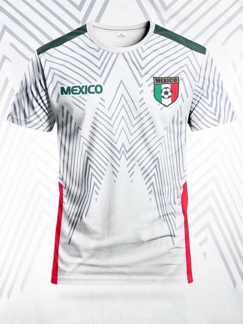 . camiseta de fútbol para hombre - ropa deportiva transpirable de entallado con patrones geométricos vibrantes, rayas y grises, y texto méxico - ideal para entrenamiento, uso casual y regalos, accesorios de fútbol, camiseta deportiva, diseño atlético,