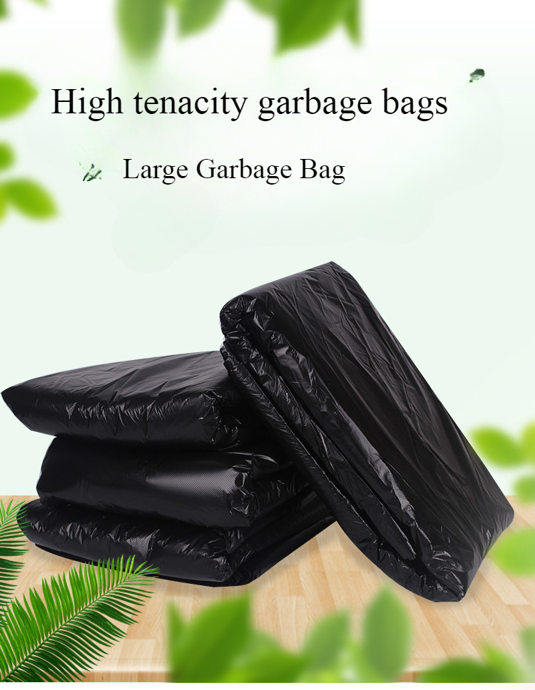 black large garbage bag thick flat mouth plastic bag property hotel courtyard home garden garbage bag details 0