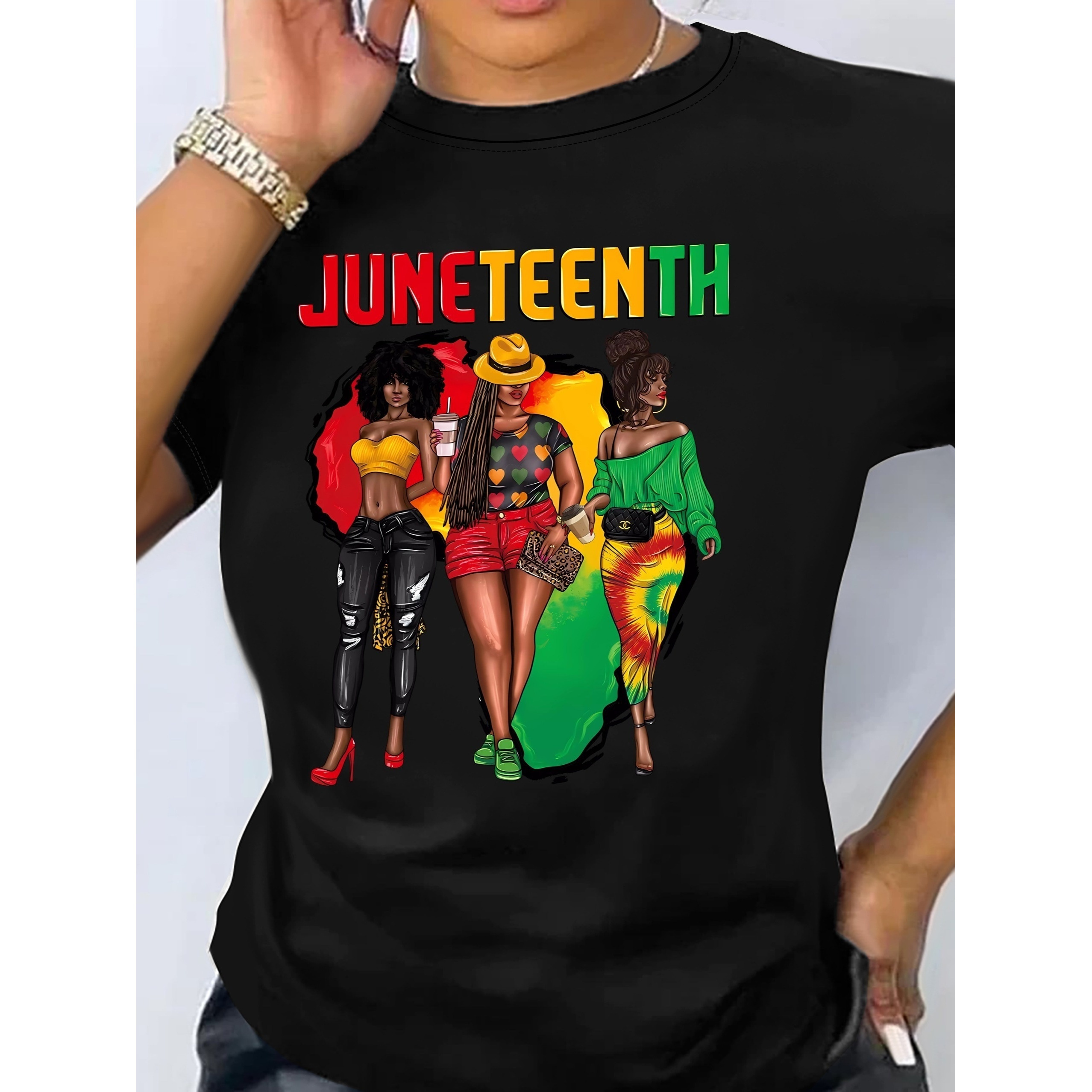 

Short Sleeve Neck T-shirt, Women's Casual Top For Summer& Spring