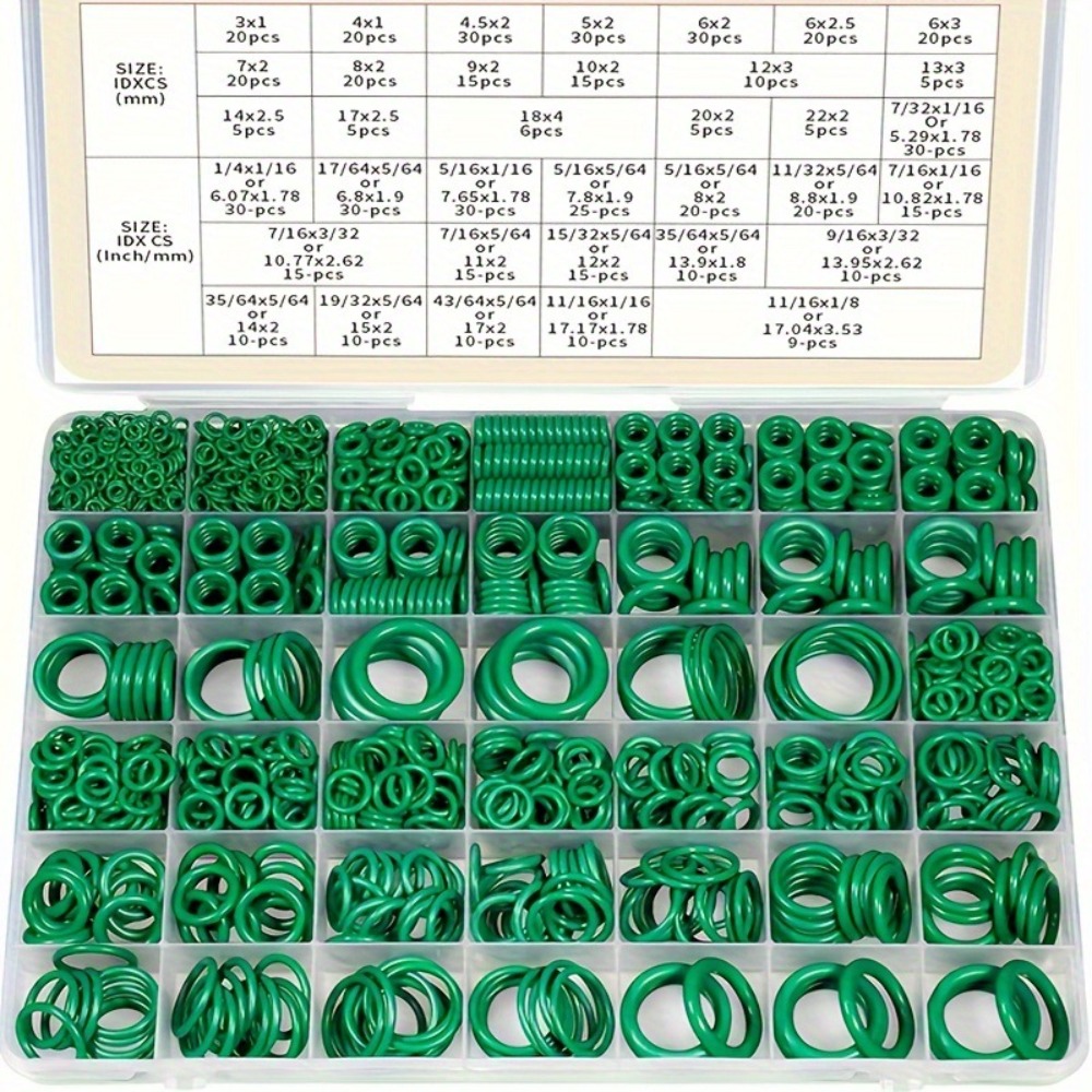 TEMU 595pcs Air Conditioning O Ring Kit Additions 36 Size Rubber Additions Automotive A/c Plumbing Repair Assortment Set Maintenance Seal -rings