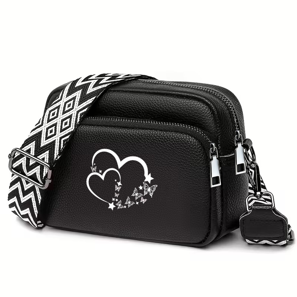 TEMU Star New Women's Small Square Bag, Multi-functional Shoulder Bag, Crossbody Bag Pu, Wallet, Card Holder, Phone Bag, Casual Printed Small Bag
