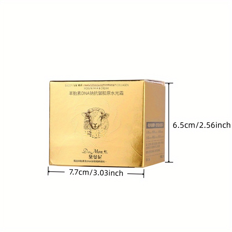 Cremă de frumusețe coreeană luxoasă, cu extract de placenta, colagen, ADN, niacinamidă și Centella Asiatica | Unisex, hidratantă, potrivită pentru toate tipurile de piele, ambalată elegant în auriu, 50G/1.76Oz