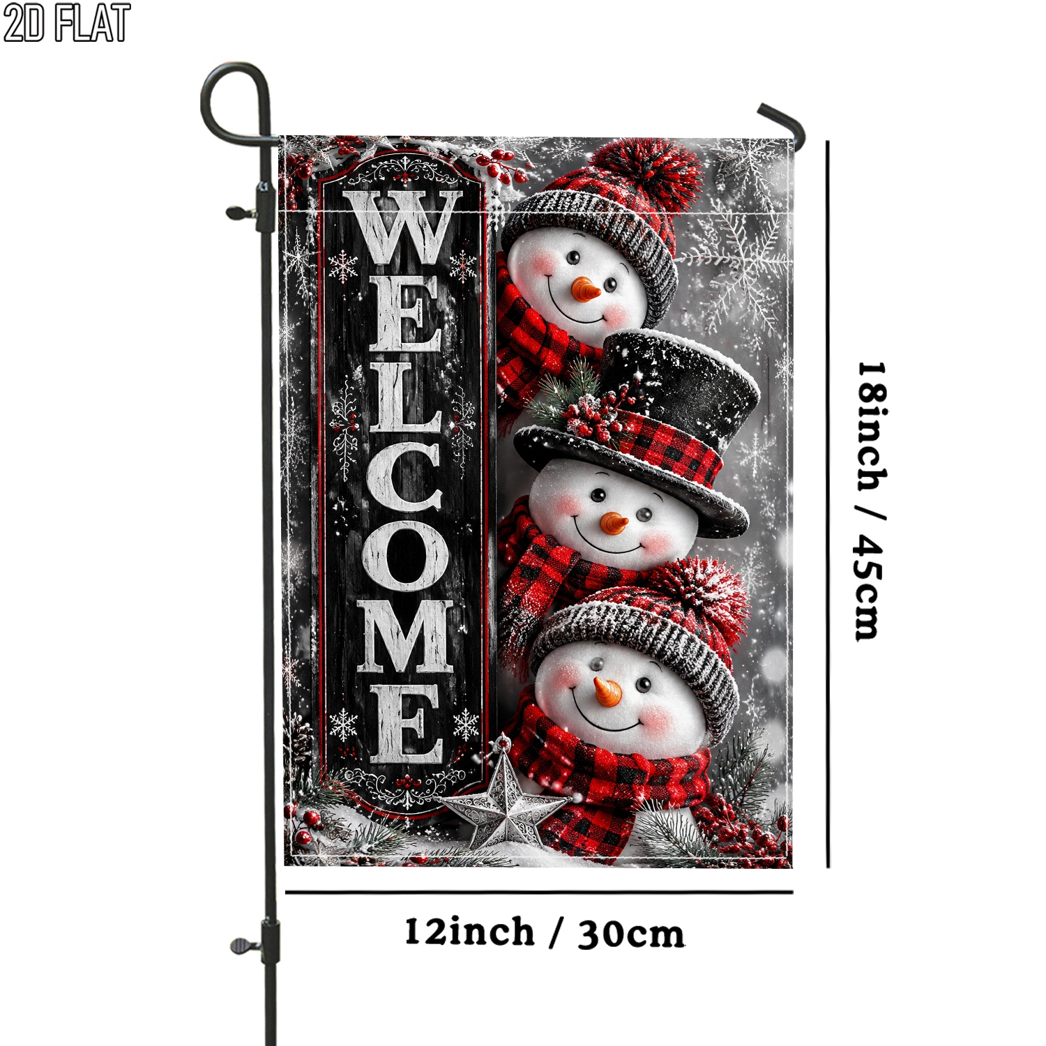 TEMU 2d Flat, 2d Flat 1pc Rustic Outdoor Garden Flag Red Flag Pole For Garden Outside Yard Decoration Porch Decoration, 2d Flat
