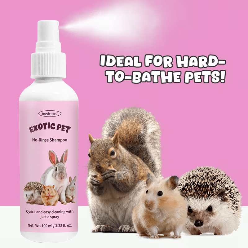 Inedrims 3.38oz No-Rinse Shampoo Suitable for Rabbits, Hamsters, Guinea Pigs, Ferrets, Hedgehogs & Sugar Gliders - Waterless Cleaning Gel with Gentle Plant-Based Formula, Refreshing Fragrance for Small Pets Bath Care, -the- Use