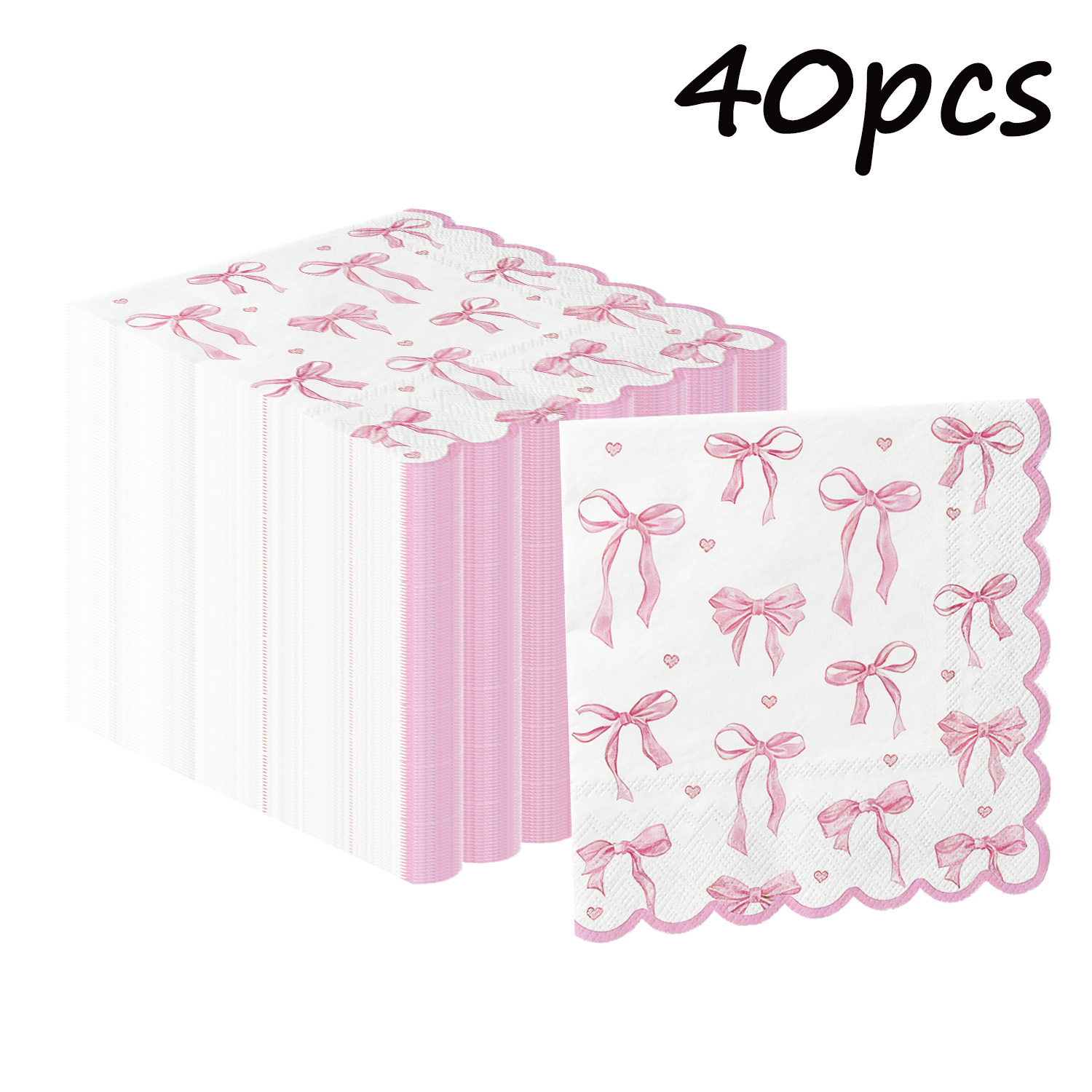 TEMU 20/40 serviettes de table à thème nœud en dentelle, serviettes jetables épaisses adaptées pour la Saint-Valentin, Pâques, , Halloween,