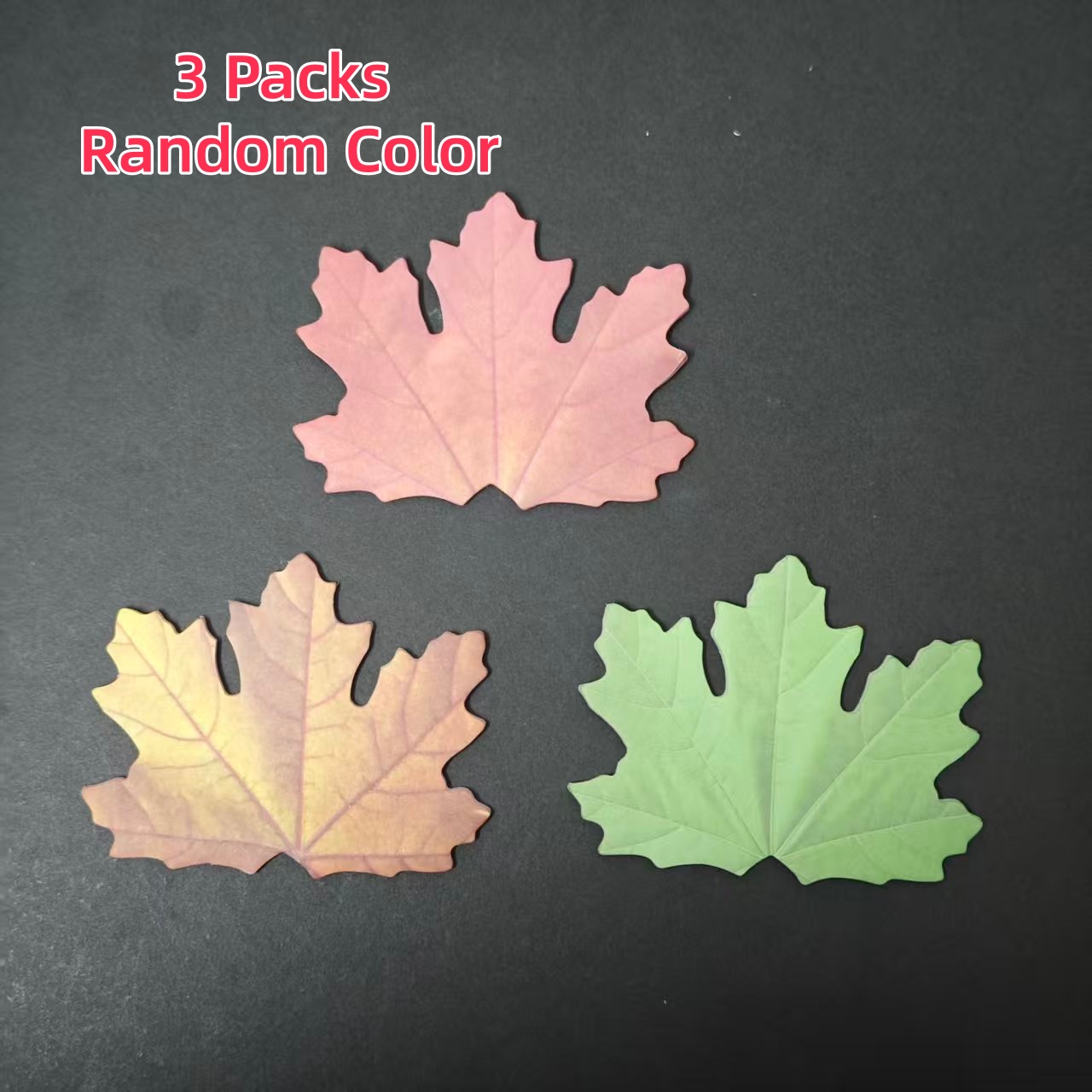 TEMU 3 Packs Maple Leaf Sticky Notes Suitable For School, Office & Bulletin Boards - Self-adhesive Random -shaped Message Paper With Decorative Leaf