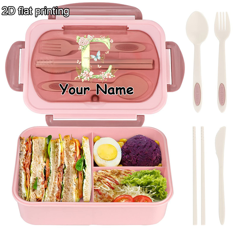 TEMU 1pc Customizable Lunch Box Bento Box, Custom Name Themed Cartoon Print Lunch Box, Perfect For Back To School And Camping, Personalized Cartoon