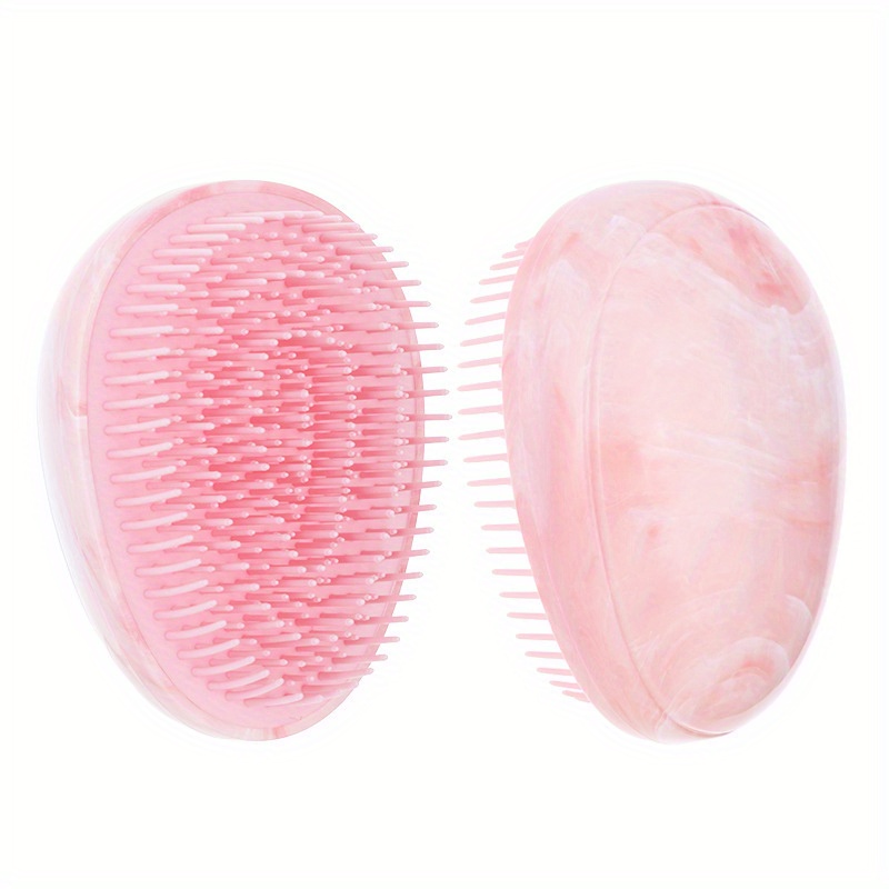 1pc/2pcs, Hair Washing Brush, Bathing Brush, Exfoliating, Massage, Compact Portable Wet And Dry Egg Comb, Smooth Hair Portable Styling Comb, Wedding/mother's Day Gift
