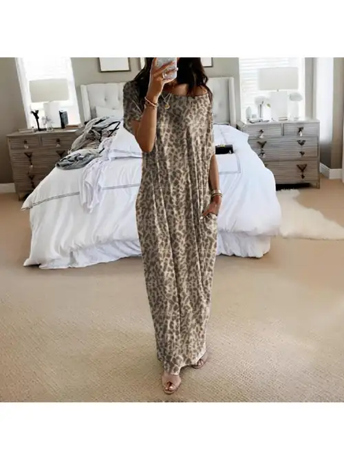 temu women's cotton dresses * Women's * Minimalist Vacation Linen Texture Round Neck Dress, Summer Short Sleeve with Diagonal Button Placement, Irregular Hem Maxi Dress, Relaxed Style and Figure-Flattering Artistic Dress,