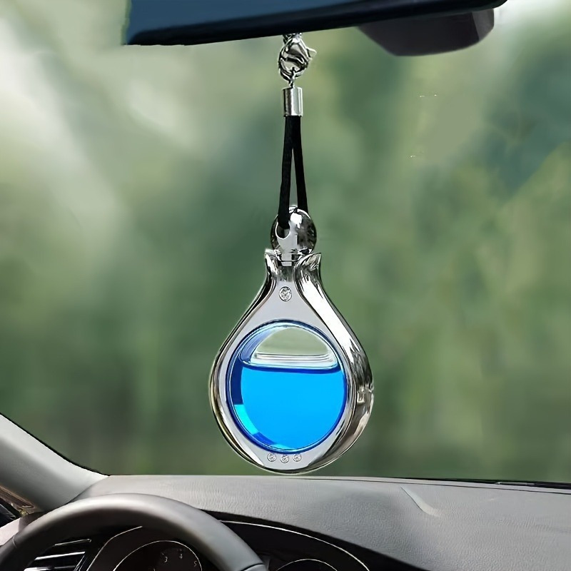 

Elegant Metal Car Air Freshener Pendant - Refillable Essential Oil Diffuser, Aromatherapy Hanging Perfume Rack, Fashionable Car Accessory Decoration