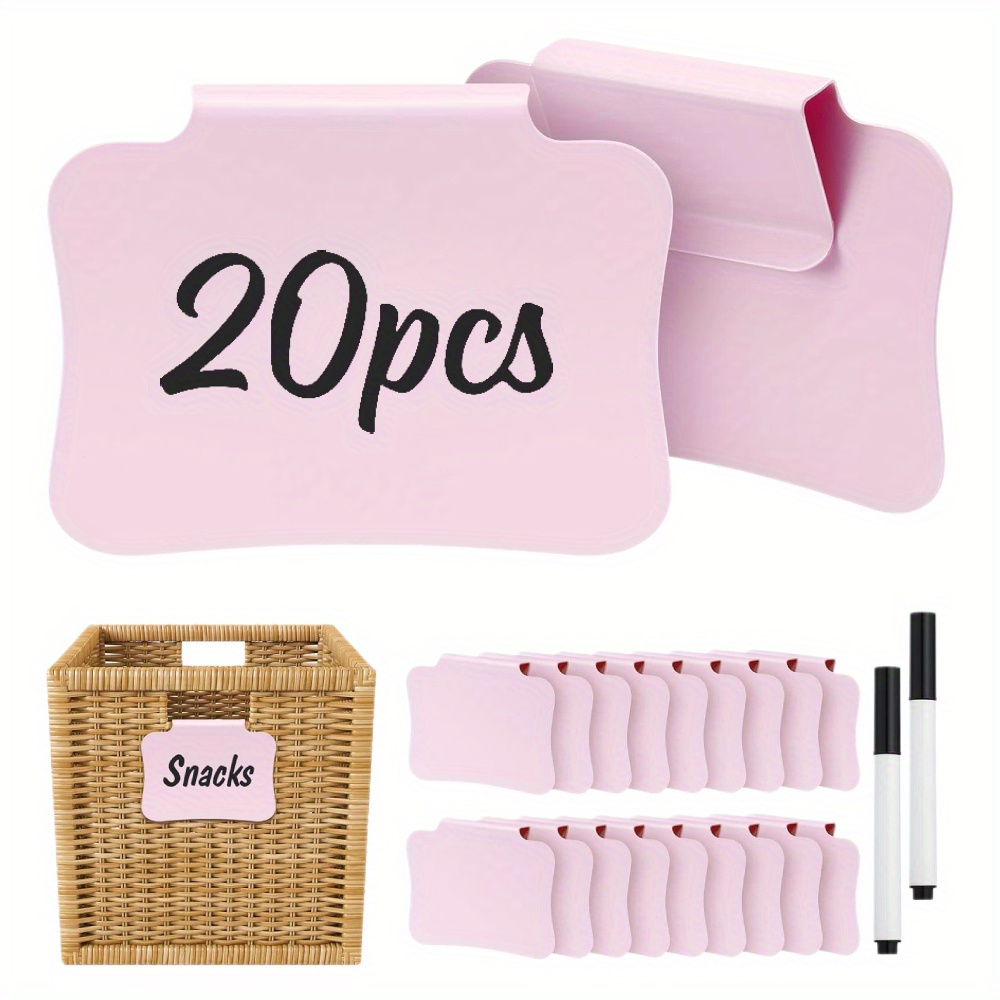 TEMU 20pcs Basket Labels Clip, Reusable Labels For Storage Bins, On Removable Basket Bin Labels Clips For Storage Bins, Basket Hanging Cube Box Bin