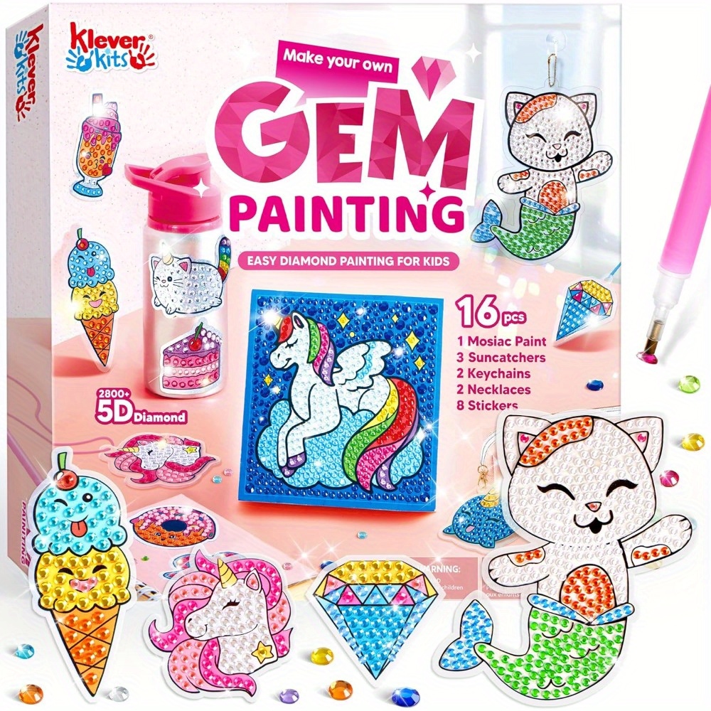 TEMU Syncfun 16- 5d Diamond Painting Kit With 16 Color Gem Beads Suitable For Arts & Crafts, Party Favors, Themed Events, Pre-designed Picture Craft