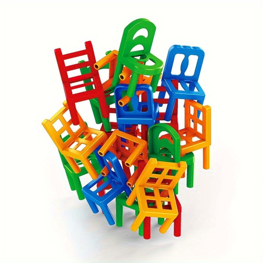 48pcs Mini Plastic Folding Chair Game for Balance Training