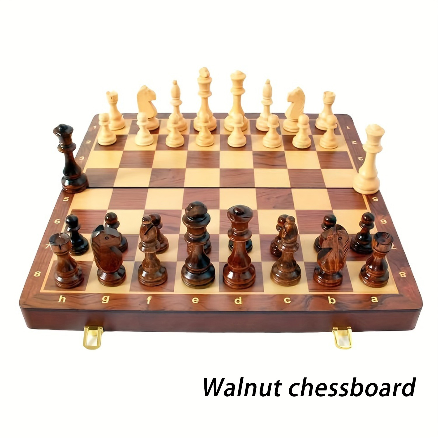 TEMU TOCOME . Faltbares Schachspiel 39×39cm mit eingebauter Aufbewahrungsbox, 2 zusätzliche Damenfiguren, klassisches -Brettspiel, perfektes Geschenk