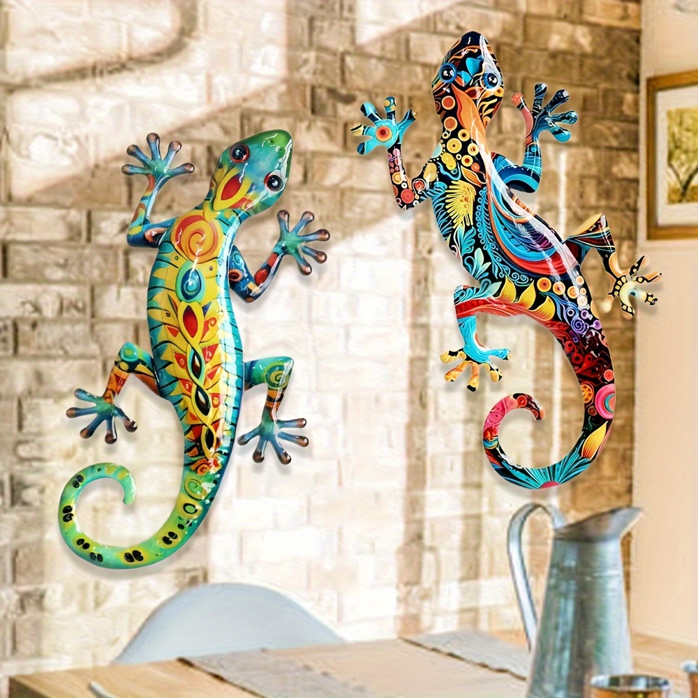 TEMU Lot de 2 grands ornements muraux en métal, motif floral - Décoration , , le porche et