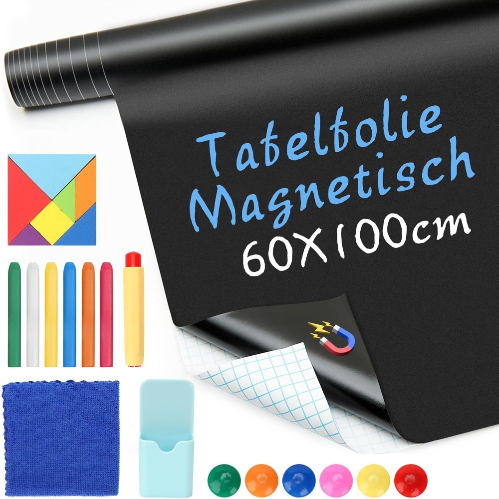 Image of Roll Self-adhesive Magnetic Dry Erase Board Sticker - Removable Magnetic Compatible For Home & Classroom Suitable For Home, Office,, Diy Wall Decoration - Magnetic , Blackboard Sheet