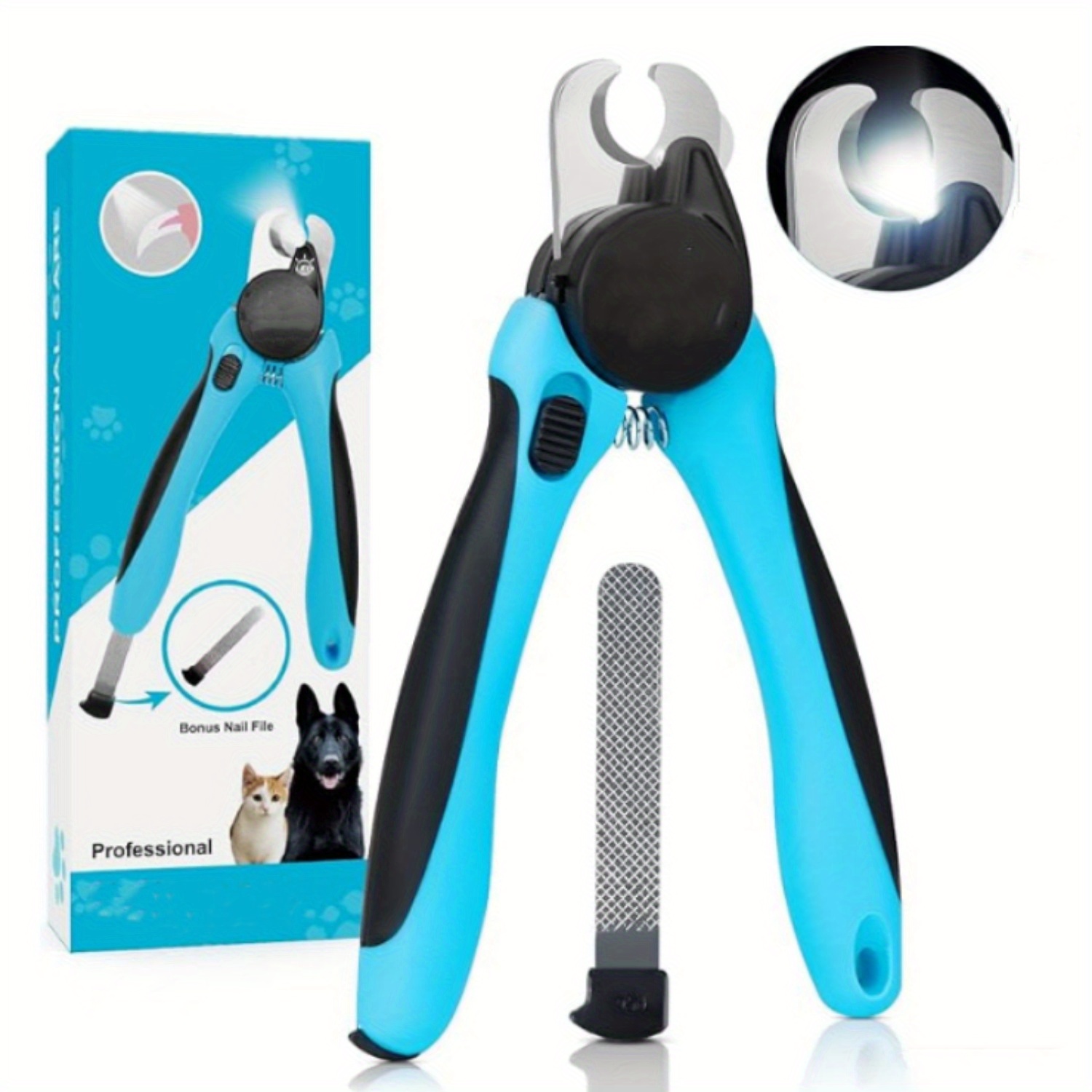 TEMU Dog Nail Clipper, Nails Or For Safe And Easy Trimmers, Dog Nail Trimmers Sensor Light, Extra Sharp For Thick Nails, Quick Sensor, Avoid Over
