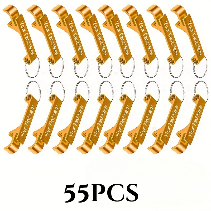 TEMU 39/55 pièces Porte-clés décapsuleurs gravés sur mesure, personnalisés avec nom et date, décapsuleurs de poche légers, souvenirs de mariage,