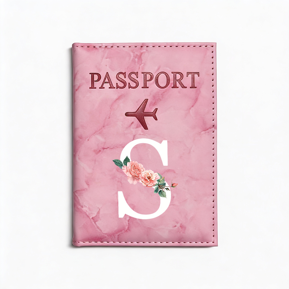TEMU 1pc Housse de passeport de voyage avec initiale de lettre, porte-passeport, étui de carte de crédit de voyage, carte d'identité et