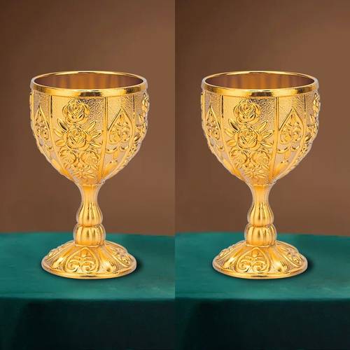 2 tazas de estilo medieval vintage, hechas de metal, perfectas para restaurantes de reuniones familiares, ideales para regalar