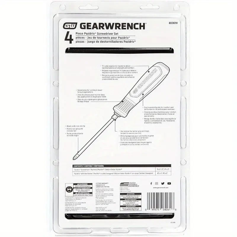 4pcs heavy-duty dual material screwdriver set with tri-loft handle & magnetic tip - 1/ ratchet compatible, ergonomic non-slip grip, durable construction for automotive, home, electronics, furniture assembly - ideal for diy & (no power required) - flathead, phillips, hex & bits, compact & portable design for comfortable use, precision work, versatile for applications, screwdriver set, auto repair tools, construction, reliable Product details 3