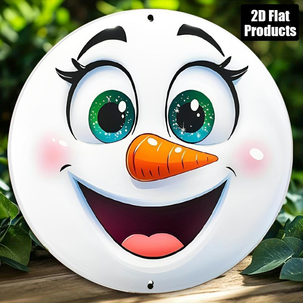 TEMU 2d Flat - A 2d Flat Metal Sign Featuring A Cartoon Made Of Aluminum, Perfect For Retro Wall Decor During Christmas, Thanksgiving, Halloween, And